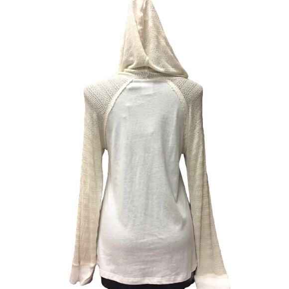 Harley Davidson Lace Sleeve Pullover Henley Long Sleeve Hooded Top Women Sz S - Picture 7 of 7